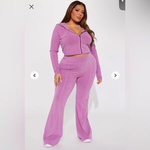 Fashion Nova Lavender Flare Pants Set